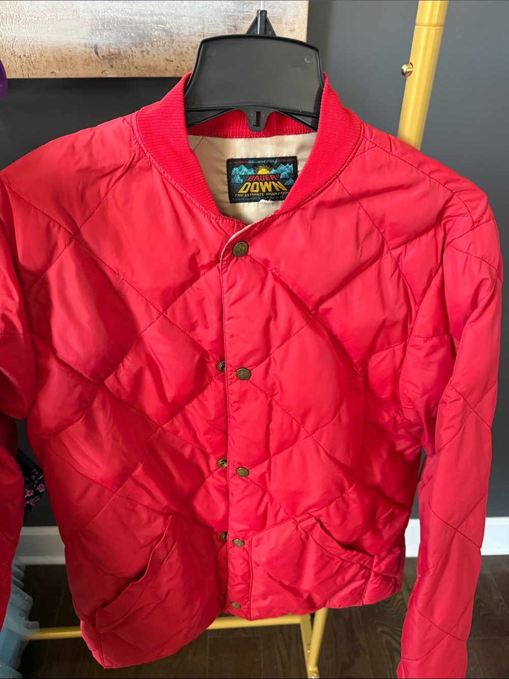 Vintage Eddie Bauer Men's Quilted Red Bomber Jacket